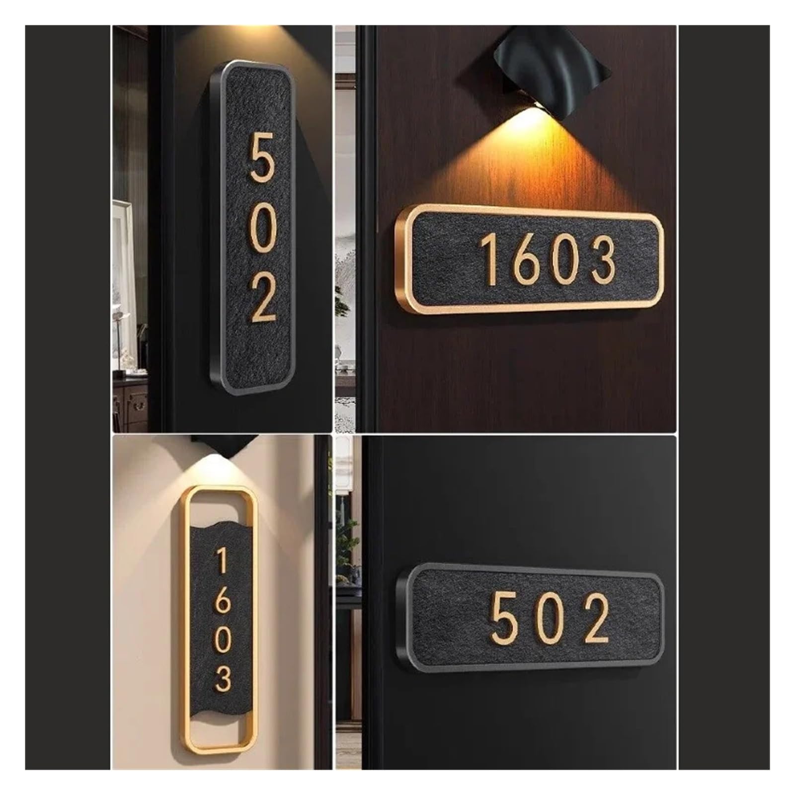 Placas Acrílicas Modernas for Puerta, Cartel De Tienda Números for Oficina, Hogar, Pisos, Restaurante, Hotel, Cafetería, Bar, Placa Decorativa, 1 Uds(Style H-Black,33x10cm)