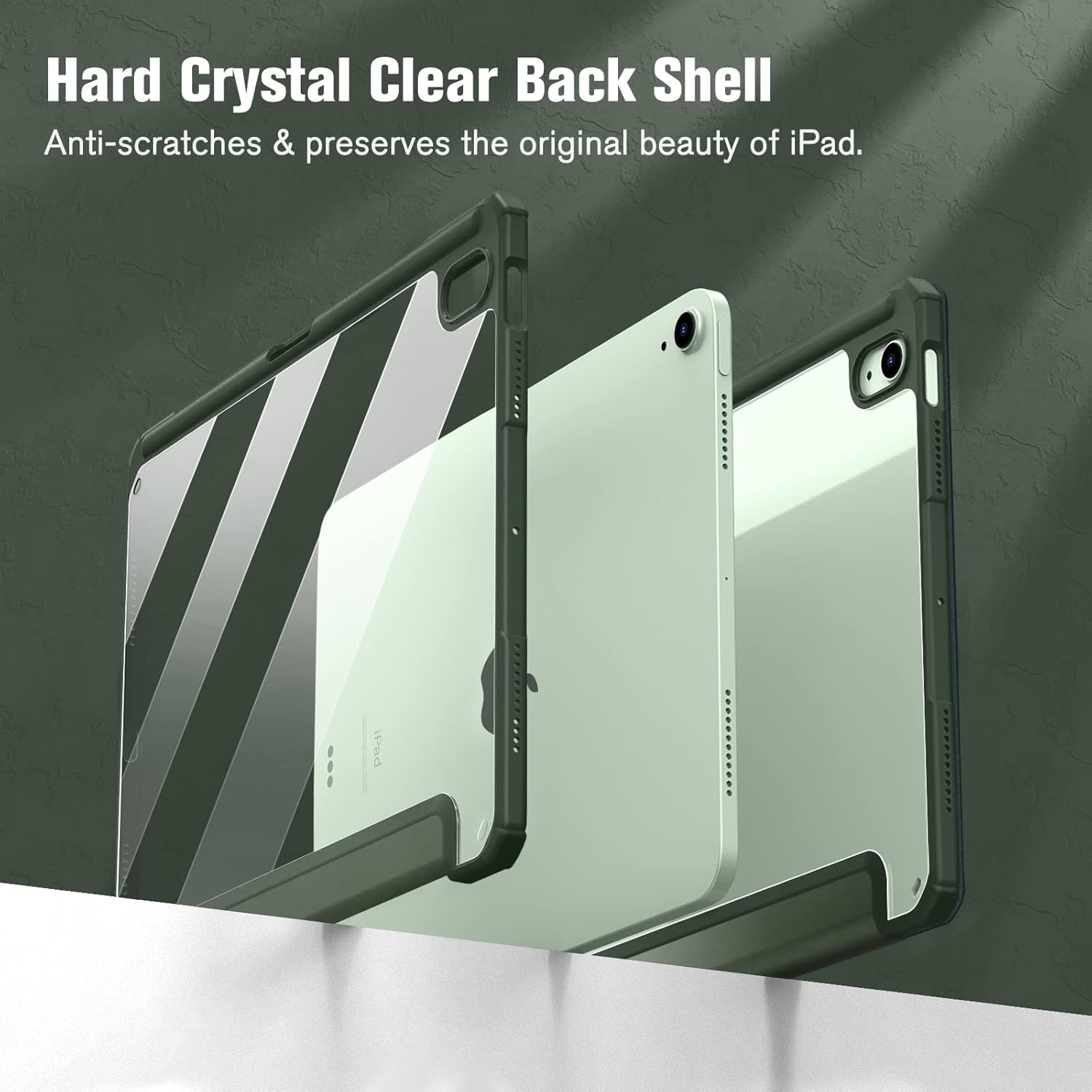 Fintie Hybrid Slim Case for iPad Air 11-Inch M2 2024 Bundle with HD Clear 9H Hardness Tempered Glass Screen Protector