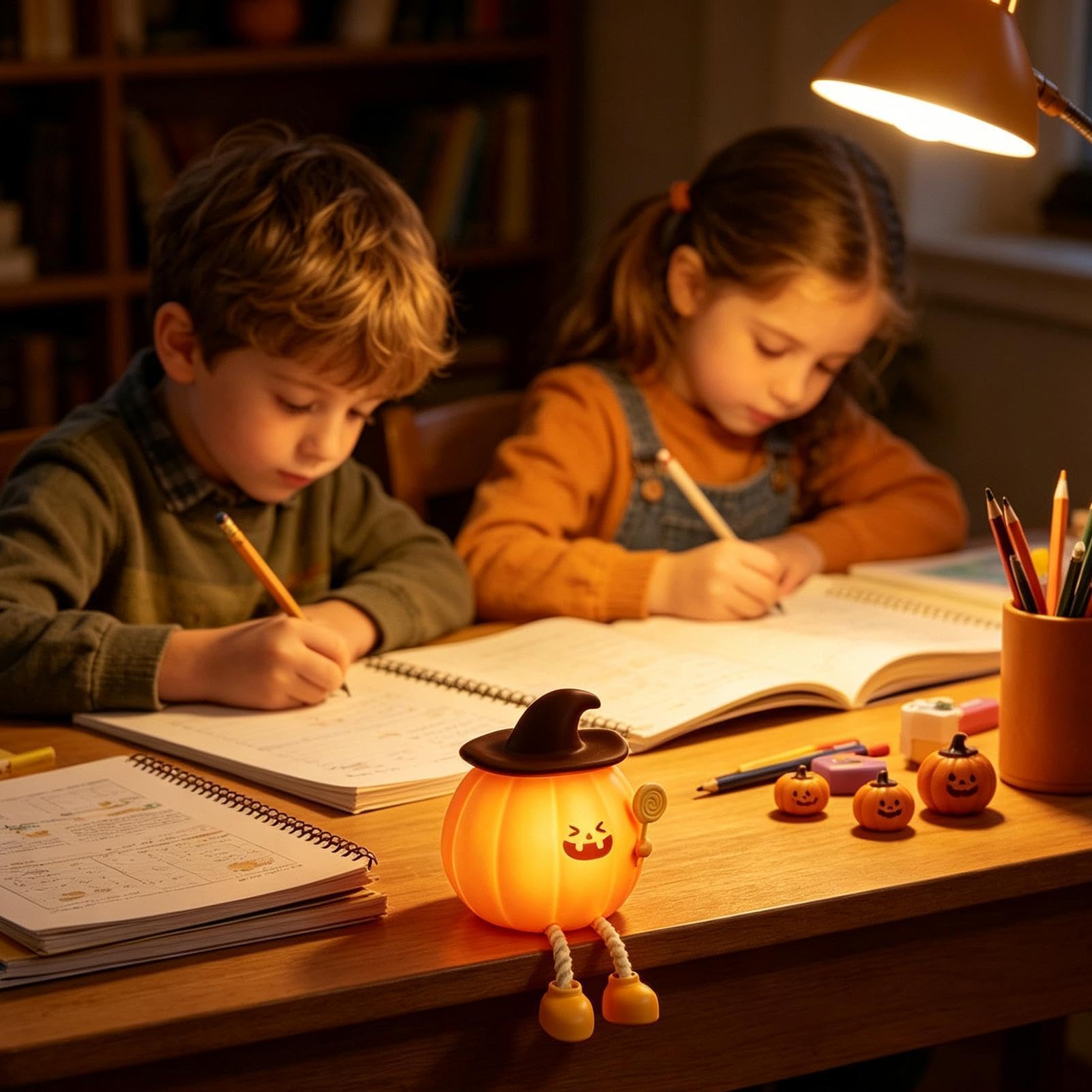 Halloween Kürbislampe Kabellose dimmbare süße Tischdekoration mit Timer