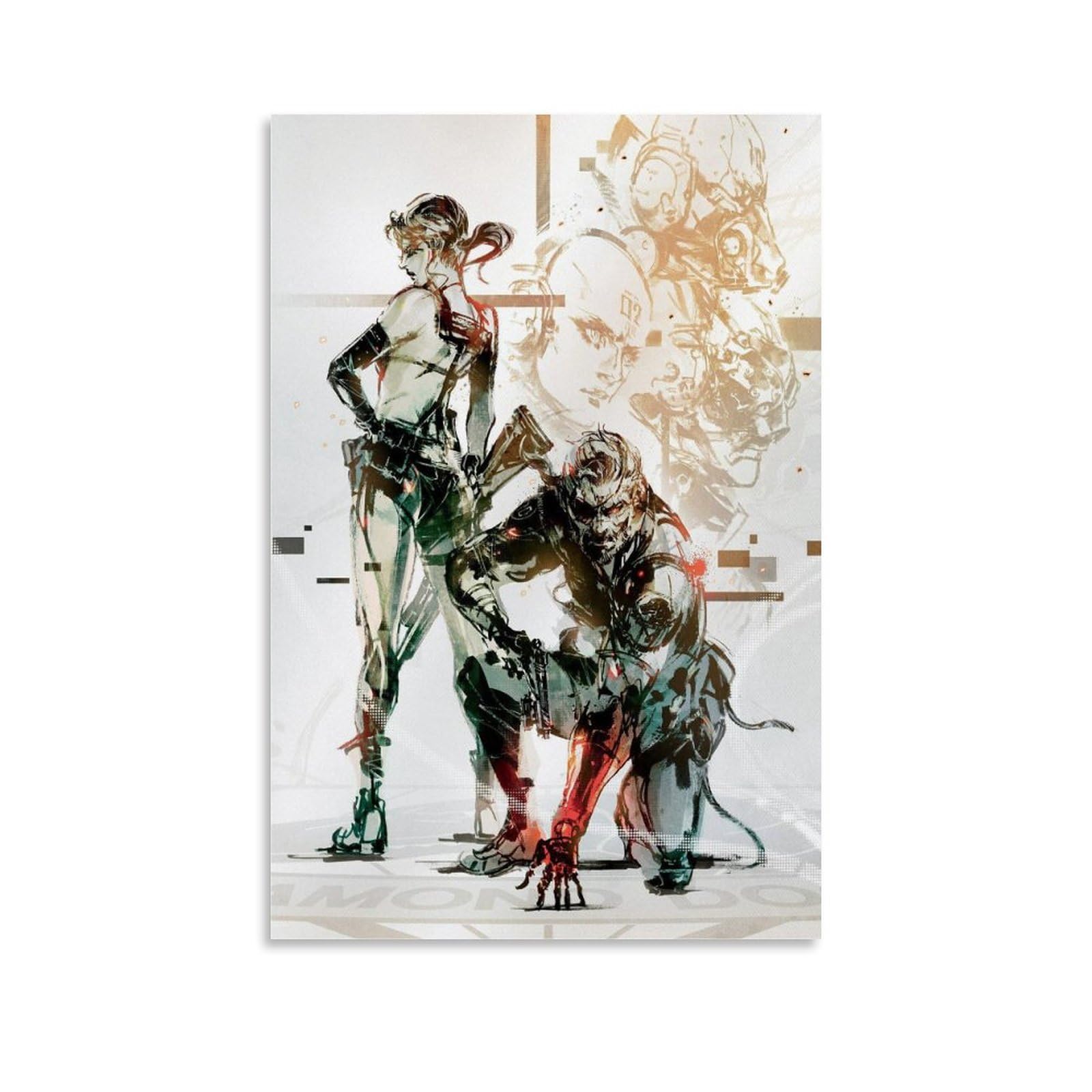 BBAUER Metal Gear - Póster de Fanart sólido, pintura decorativa, lienzo, póster de pared e imagen de arte, impresión moderna, decoración de dormitorio familiar, pósteres de 20 x 30 cm
