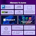 Alienware 16 Aurora, Intel Core 7 14th Gen-240H, NVIDIA RTX 5060-8GB, 16GB DDR5, 1TB SSD, WQXGA, 16"/40.64cm, 120Hz, Windows11, MSO-24, Interstellar Indigo, 2.57Kg, Cryo Chamber Cooling, Gaming Laptop gallery image