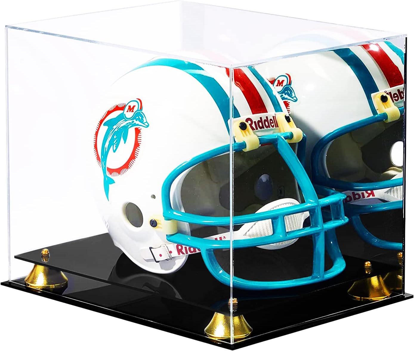 Amazon.com: Football Helmet Acrylic Display Case Box Mirror 2 Level ...