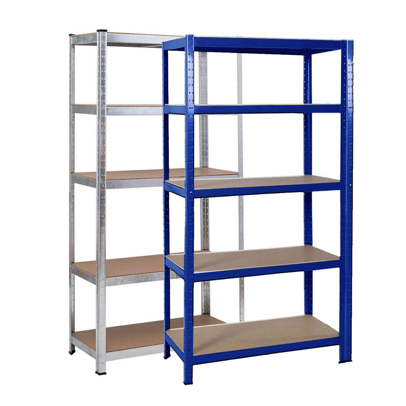 Étagère de rangement en métal pour charges lourdes - 170 x 75 x 30 cm - Système d'étagères enfichables avec 5 étagères réglables en hauteur - 875 kg - Pour garage/entrepôt/bureau - Bleu