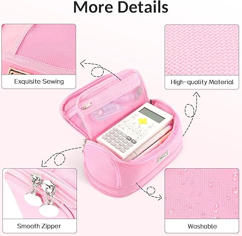 Miniatura 6 de Sooez Estuche para Lápices Súper Grande, Estuche Expandible de Capacidad Extra Grande para Lápices, Caja Organizadora Portabolígrafos, Bolsa de