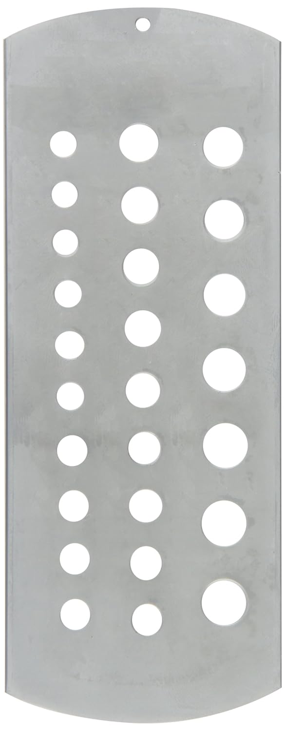 Fowler 52-480-010 Hardened Steel Drill Gage with Satin Chrome Finish, 1—#60 Number Drill, 60 Holes