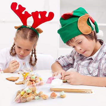 200pcs Cellophane Treat Bags Set for Rice Krispies Pretzel Candies Dessert