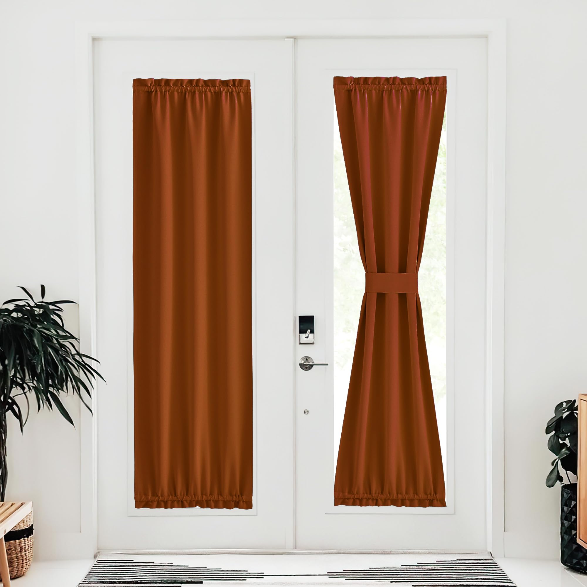 NICETOWN Door Curtains for Doorway Thermal Insulated French Door Window Curtain for Kitchen Patio Sliding Glass Halloween Rod Pocket Window Shade with