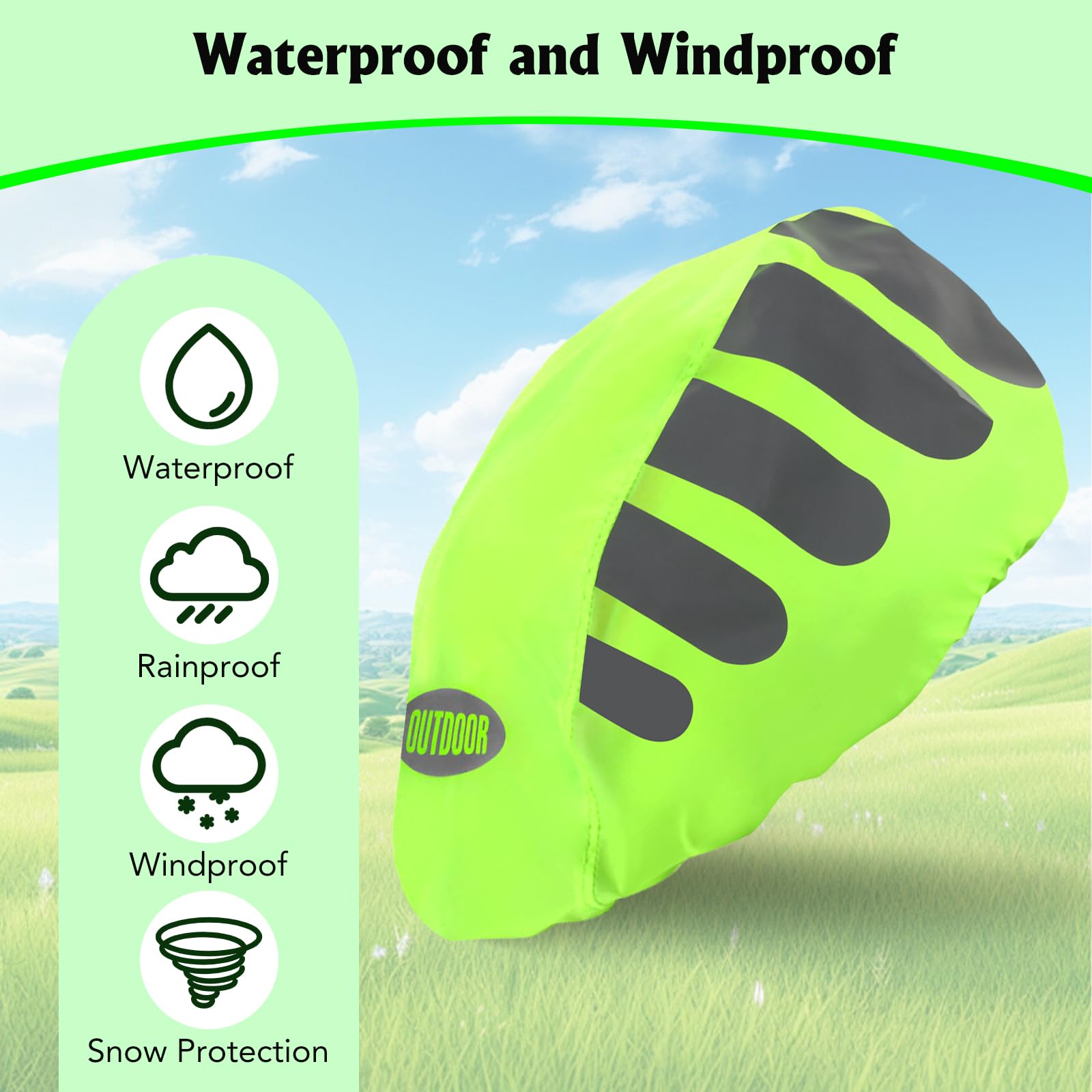 VMUTGA 2 sztuki pokrowiec przeciwdeszczowy na kask rowerowy, wodoodporny pokrowiec na kask, odblaskowa osłona przeciwdeszczowa na kask rowerowy, z torbą do przechowywania, uniwersalna osłona