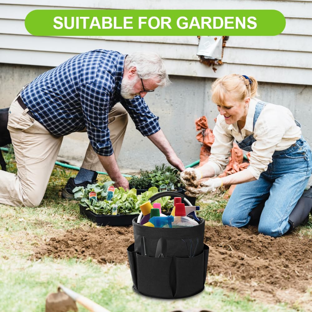 Porta Prodotti Pulizia Organizer 17 L,Secchio Porta Detersivi, Carrello Pulizie con Manico,Contenitore per Utensili per La Pulizia,Borsa per Pulizie Pieghevole,Borsa per Attrezzi da Giardino