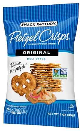 Pretzel Crisps Original Chips, 3 Ounce -- 8 per case.