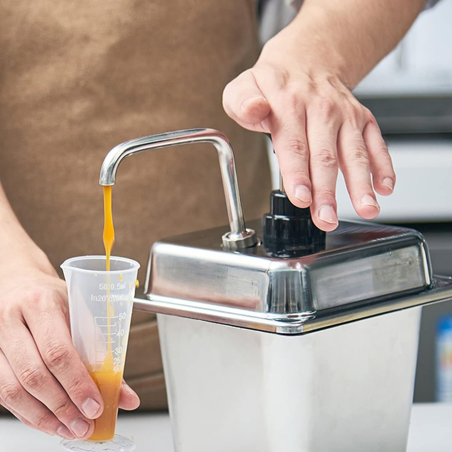 Dozownik pompy sosu, gorąca krówki, 2L jednopłisowy ser serowy Sos Wczepek dozownika pompy, regulowany wyjście