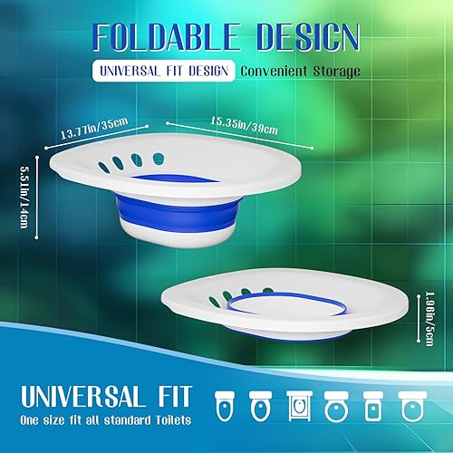 Miniatura 6 de Baño de asiento para inodoro para hemorroides y cuidado posparto, asiento de vapor Yoni, kit de baño de asiento plegable para mujeres, fácil