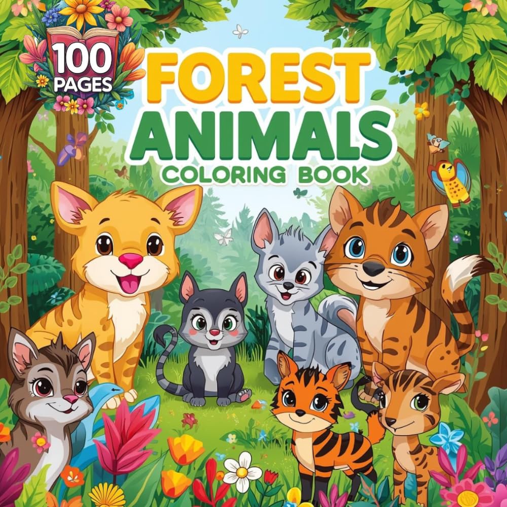 PandaPages: Forest Animals Coloring Book for Kids: Educational and fun activities for kids