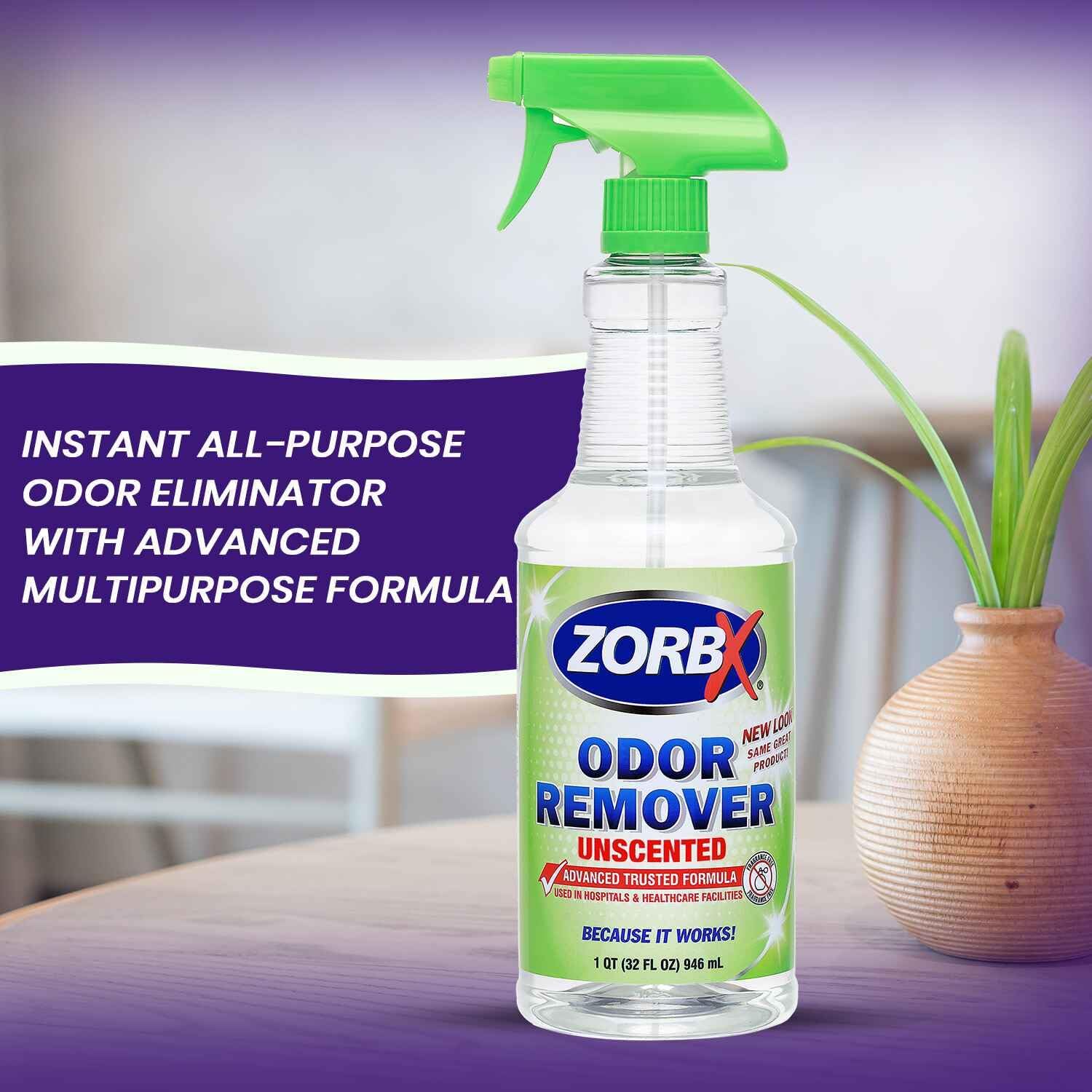 ZORBX Unscented Odor Remover Spray - Perfect Solution for Strong Odor (32 Oz + 128 Oz) + ZORBX Extra Strength M&M Remover and Cleaner (24 Oz)