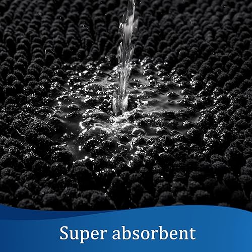 Miniatura 3 de LOCHAS - Tapete peludo, lavable, antideslizante y absorbente de 24 x 17 pulgadas, para baño, bañera o ducha, afelpado, de felpilla, suave, color