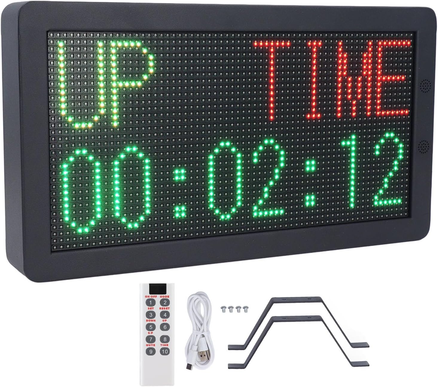 Electronic Scoreboard, Basketball Scoreboard, Remote Control Digital Counter with Date Clock Display, Stopwatch Timing, 0-199 Score, for Badminton Basketball Football Indoor Sports