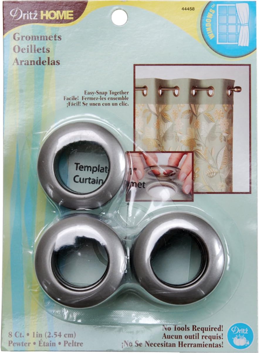 Dritz 1", Pewter Curtain Grommets, 1Inch, 8 Count Arts