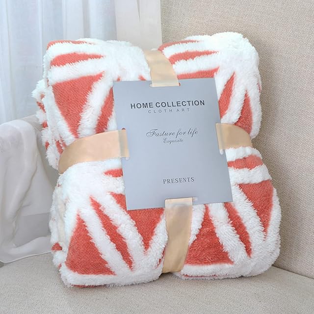 LOMAO Sherpa Fleece BlanketVersatile Blanket sofa throw for Bed Fluffy Soft Extra Large Throw (Coral, 130 * 160)