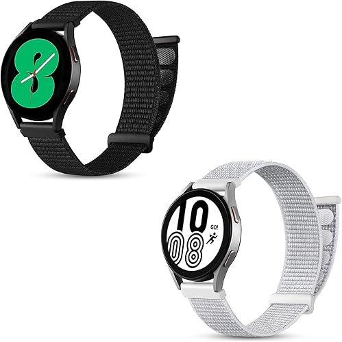 DaQin Paquete de 2 correas compatibles con Samsung Galaxy Watch 4 de 1.575 pulgadas, 1.732 pulgadas, correa clásica de 1.654 pulgadas, 1.811