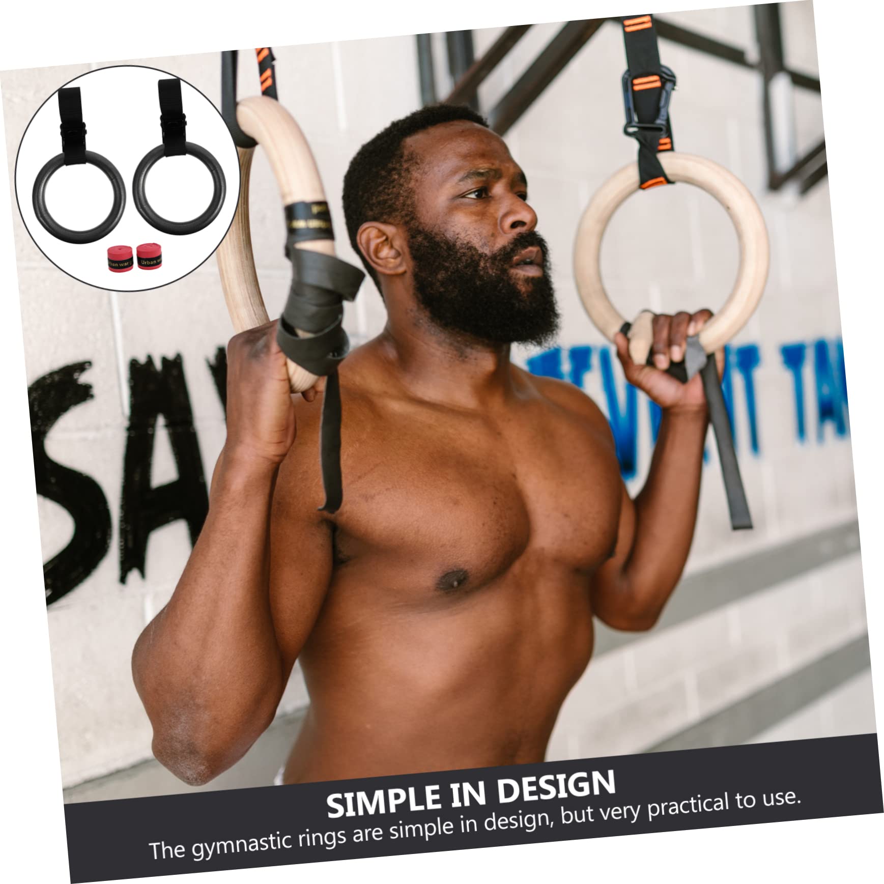 NAMOARLY Small Gymnastics Ring Set Exercise Ring for Fitness Home Gymnastics Equipment Stomach Exercise Random Color