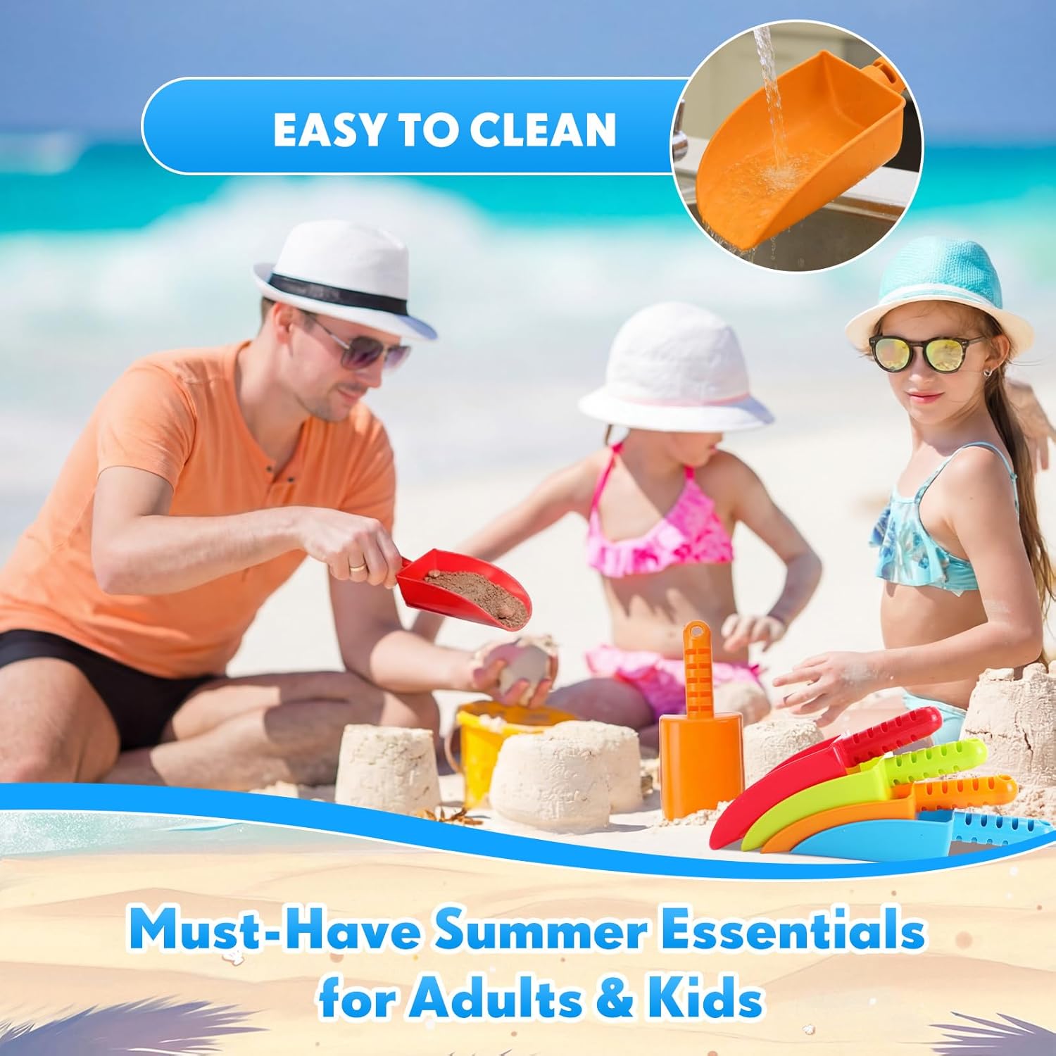 30 Pack Sand Shovels for Kids Bulk, 8 Inch Heavy Duty Plastic Colorful Beach Sand Shovels, Sensory Beach Shovel Great for Toddlers Kids Outdoor Digging Sandbox Play Planting or Snow