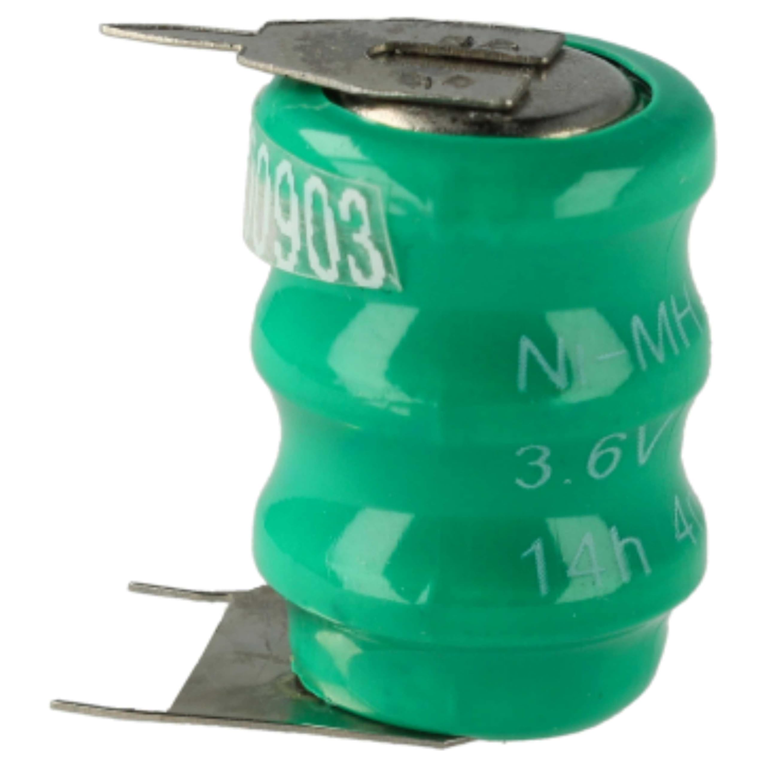 vhbw 10x NiMH Wymienna bateria guzikowa 3-pinowa Typ V40H 40mAh 3,6 V odpowiednia do akumulatorów modelarskich, lamp solarnych itp.