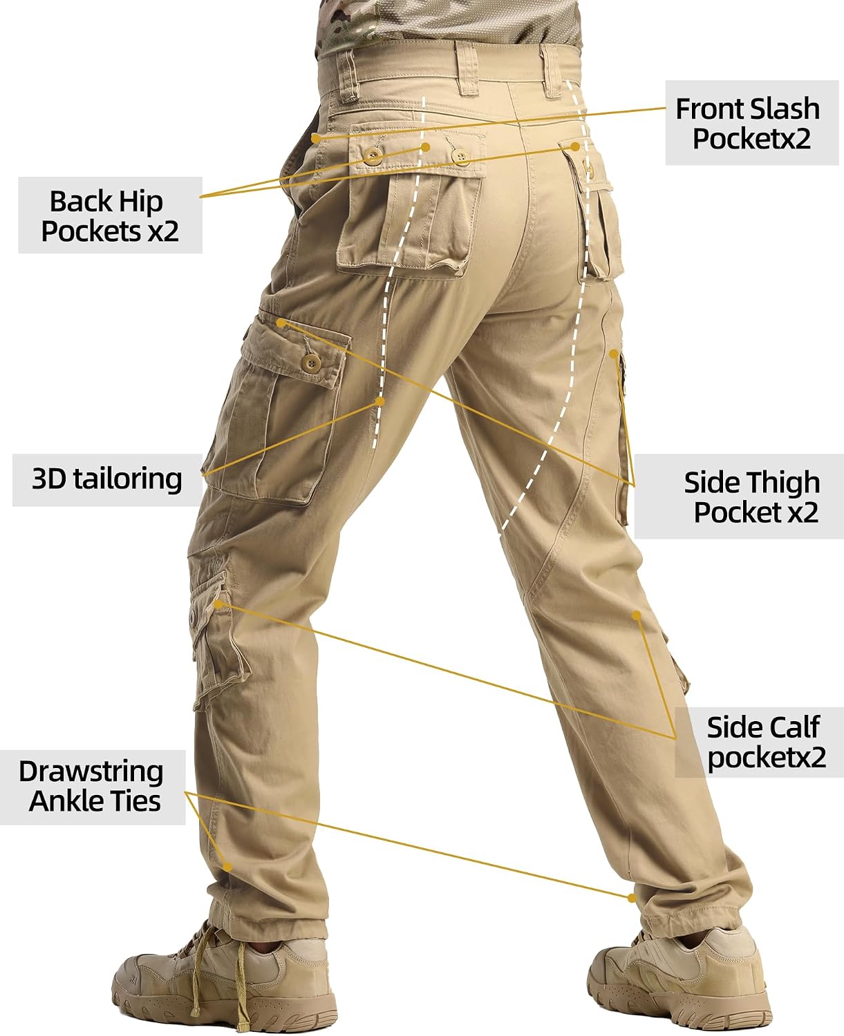 Men's Camo Cargo Pants,Military Tactical Ripstop Hiking,Lightweight Outdoor Pants with Multi Pockets