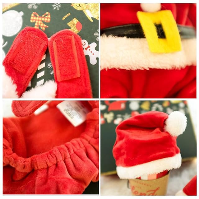Foto 2 de 8 de Ropa de invierno para perros pequeños, disfraz de Navidad, gorro de Papá Noel y uniforme para gatos, perros
