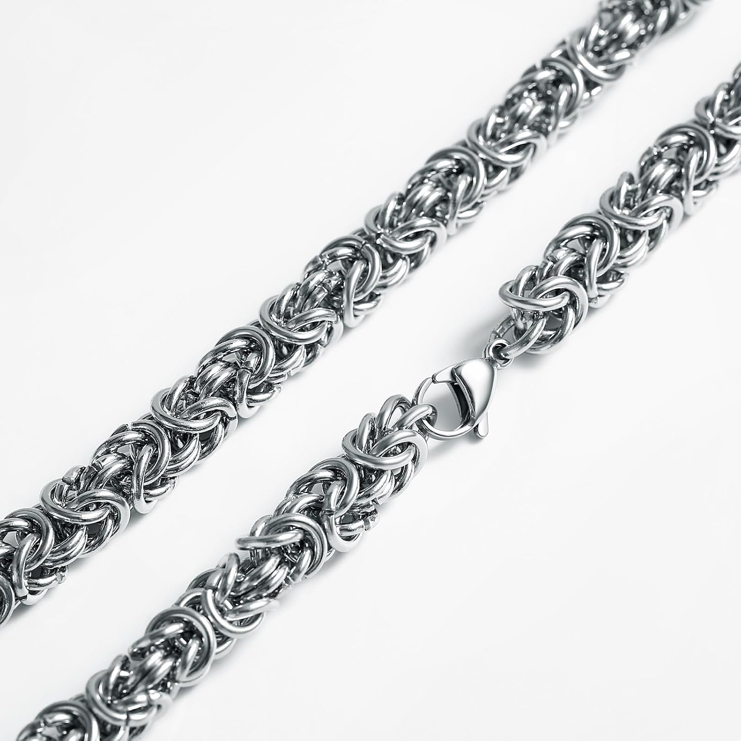 45/50/55/60/65/70cm Stainless Steel Chain Necklaces for Men & Women 6mm/7mm/8mm Byzantine Chain