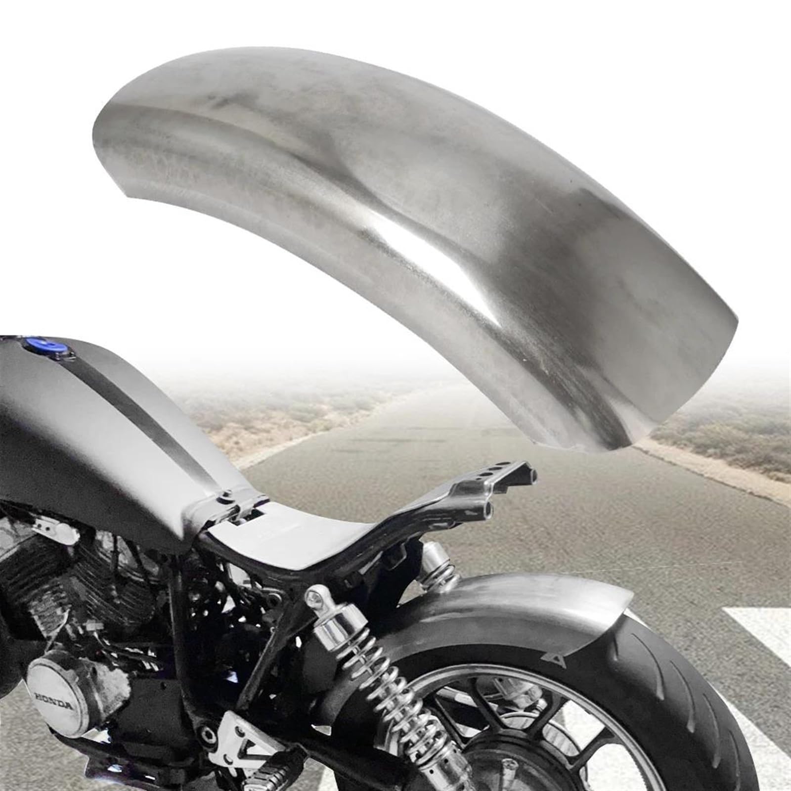Motociclette fuoristrada 6.1" Parafango Posteriore Per Moto In Acciaio Inox Parafango Ruota Copri Parafango Per Y&amaha