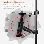 Tablet Holder for Mic Stand, Tablet Phone Holder Micophone Music Stand Mount Adjustable with Super Clamp Compatible with iPad Pro 12.9 Air Mini, Android, 4 to 13.5inch iPhones and Tablets