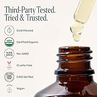 Vista 5 de Cliganic Aceite de semilla de uva orgánico, 100% puro, para piel, cabello y cara Natural prensado en frío sin refinar