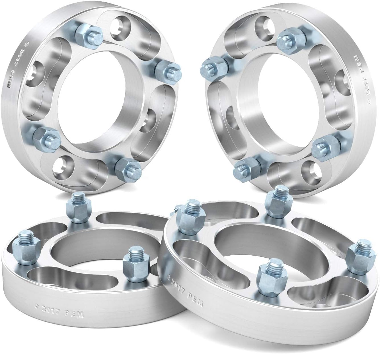 RockTrix - 1 inch ATV Wheel Spacers (4x110, 74mm Bore, 10x1.25 Studs Nuts) Compatible with Honda Yamaha Suzuki Bombardier (Read Listing for Year Model Info) UTV V4 25mm Silver 2pcs