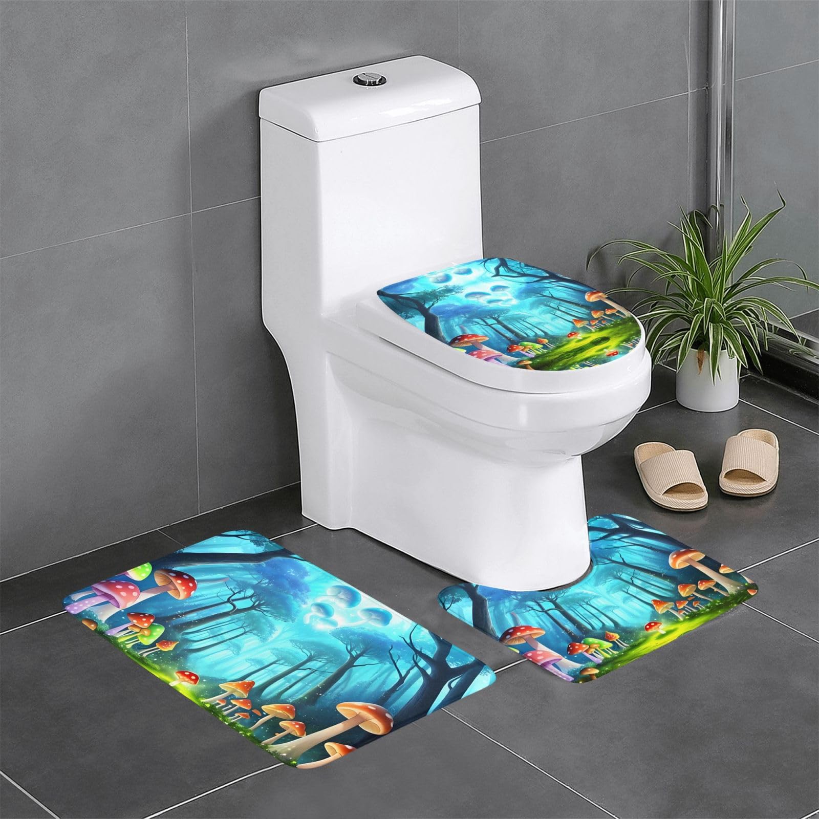 Tapis de bain antidérapant lumineux lot de 3 pour une sécurité nocturne optimale