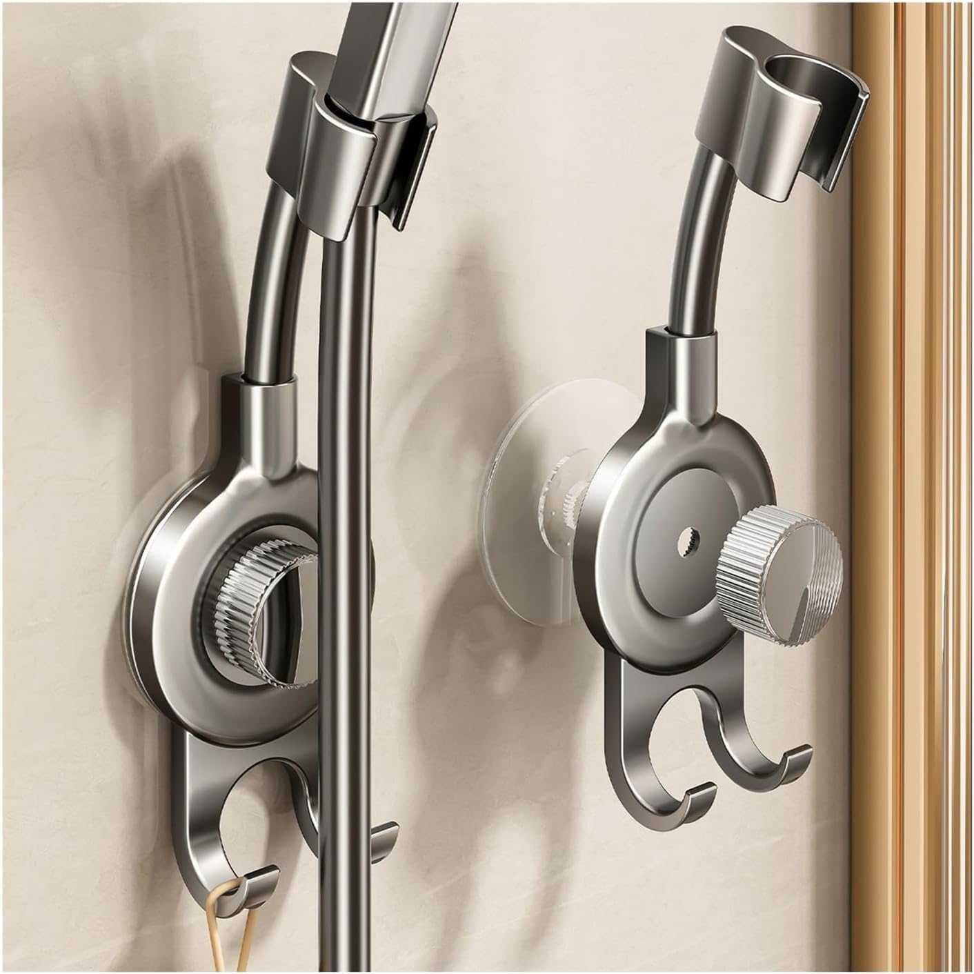 1pcs Adjustable Punch-Free Suction Cup Shower Holder(White)