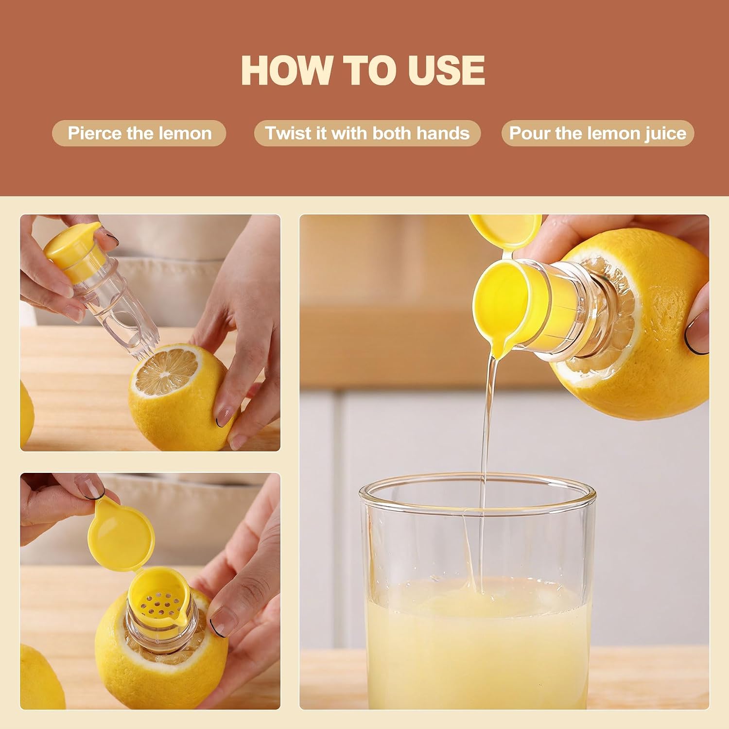 2 Pack Portable Lemon Squeezer Citrus Press Manual Handheld Juicer with Screw Lid Fruit Squeezer for Lime Orange Cocktail Bartender Kitchen Gadget Travel Size