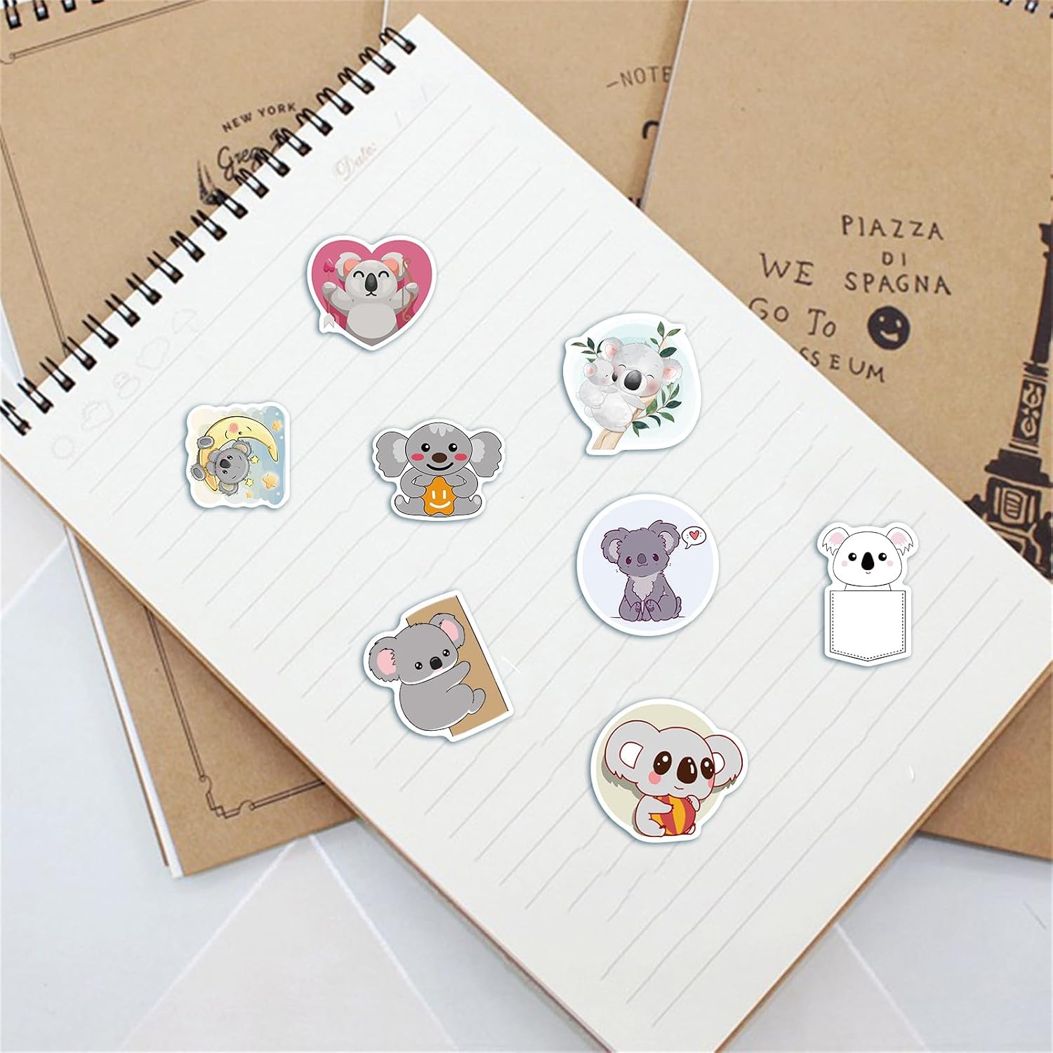 50Pcs Funny Koala Stickers Pack, Cute Cartoon Koala Stickers image 2