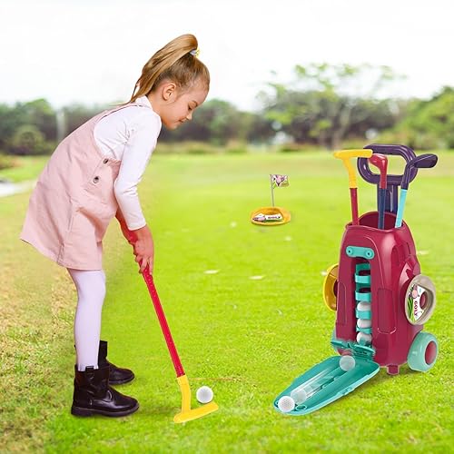 Miniatura 7 de Meland Juego de palos de golf para niños, juego de pelota de golf para niños, juguetes deportivos, regalo para niños y niñas de 3, 4, 5, 6 años