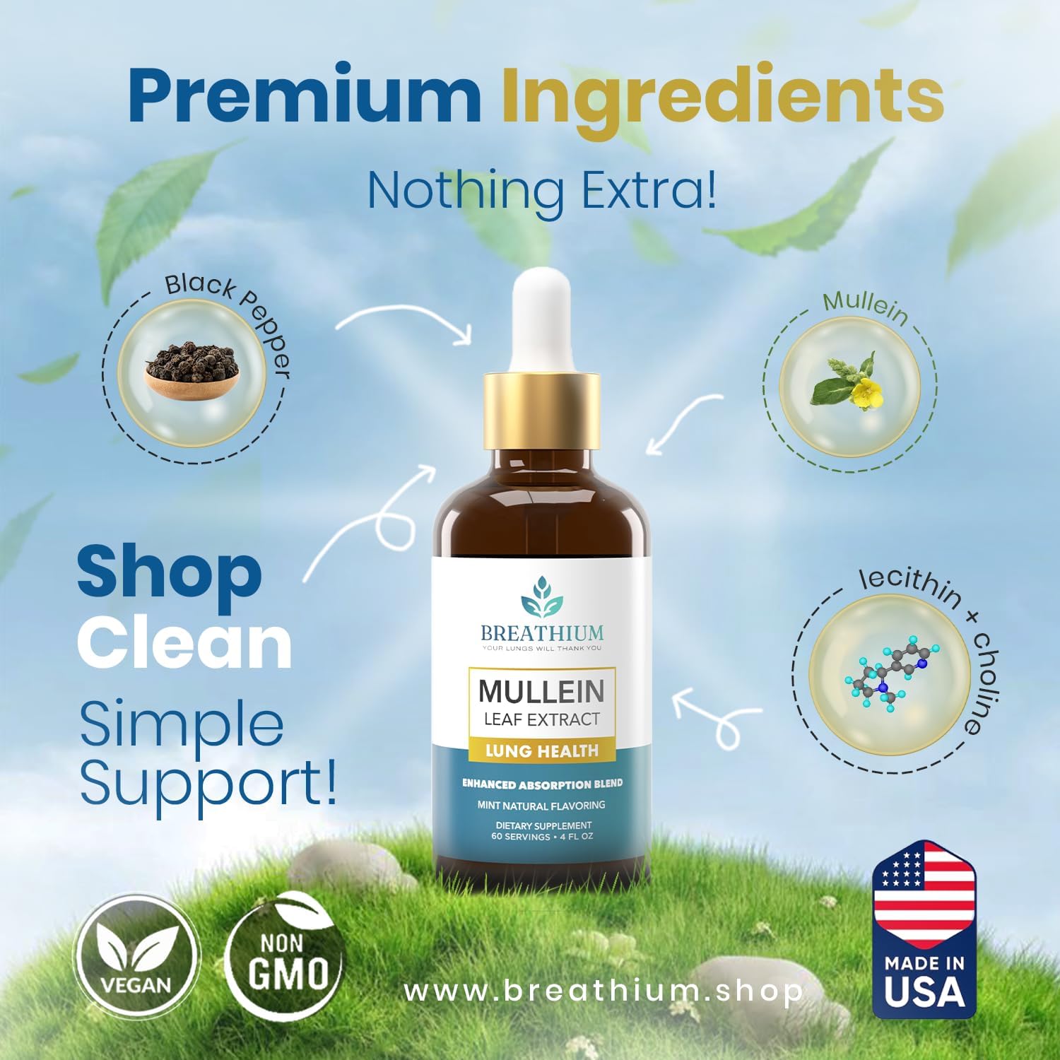 4-in-1 Mullein Drops for Lungs - Mucus, Allergy & Detox Relief — Amazon image 5