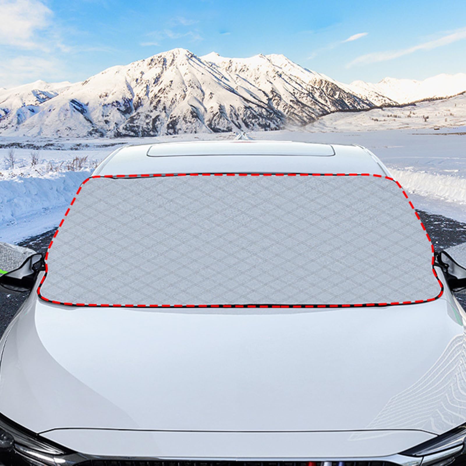 Coprivetri Neve Telo Impermeabile Antigelo Universale | Parasole Riflettente Per Veicoli Parasole per SUV Furgoni Berlina Veicoli