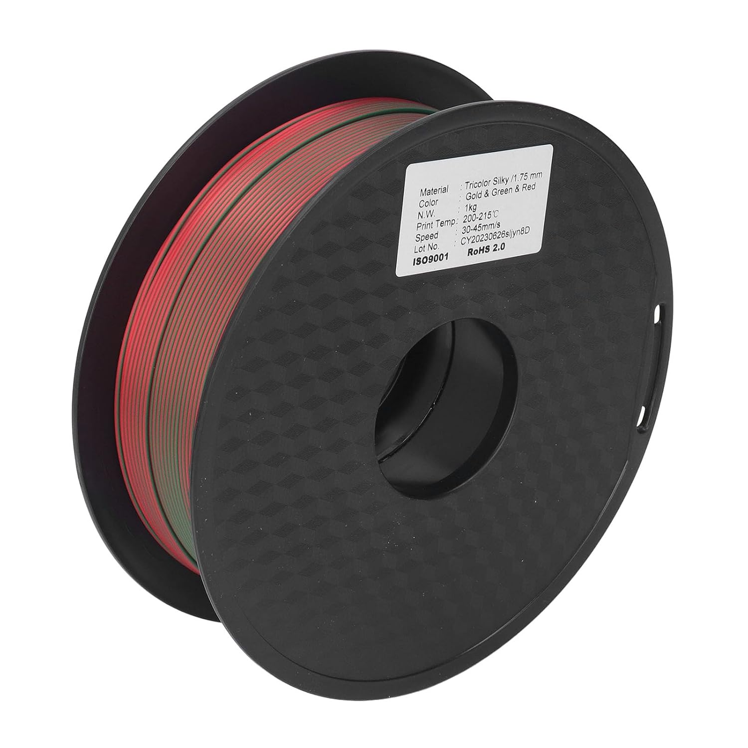 3D Printer Filament 1.75mm Tri Color PLA Material Printing Consumable Green Gold Red Filament for Model DIY