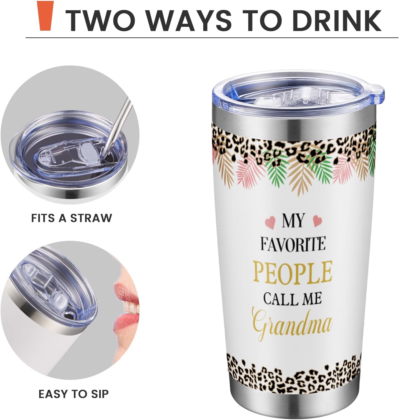 Mothers Day Gifts 20oz Insulated Coffee Tumbler, Cute Leopard Best Mom Tumbler Cup, Funny Birthday Gifts for Mom Women Mama Grandma Mothers Day Gifts - Image 2