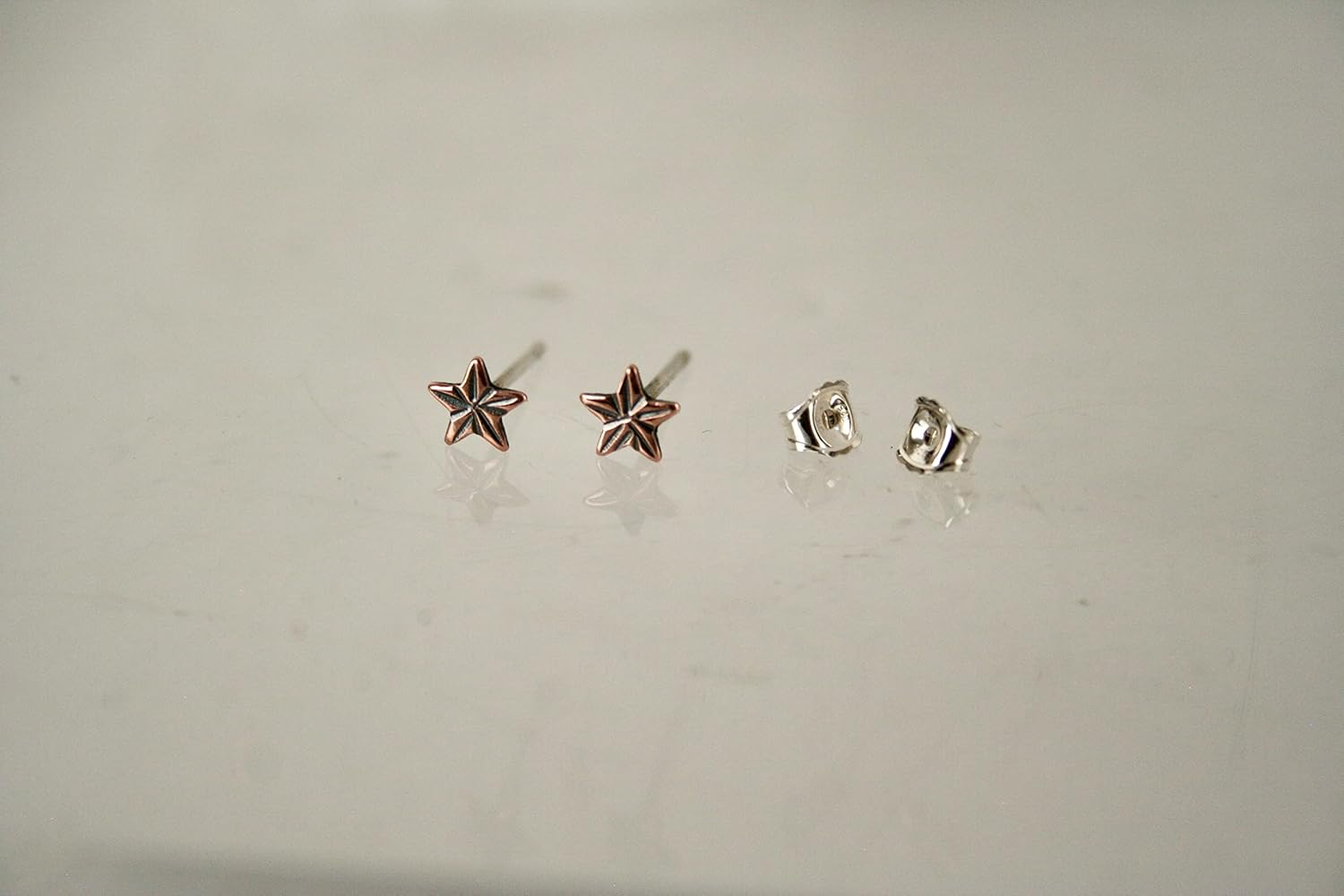 Rustic Western Copper Star Earrings, Stud Earrings, 5mm Stars, Boho Jewelry
