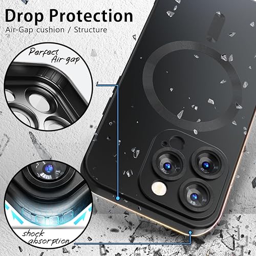 Miniatura 4 de VVUPIC Funda magnética para iPhone 15 Pro Max, funda magnética delgada metálica mate TPU compatible con accesorios Magsafe, protector de pantalla de