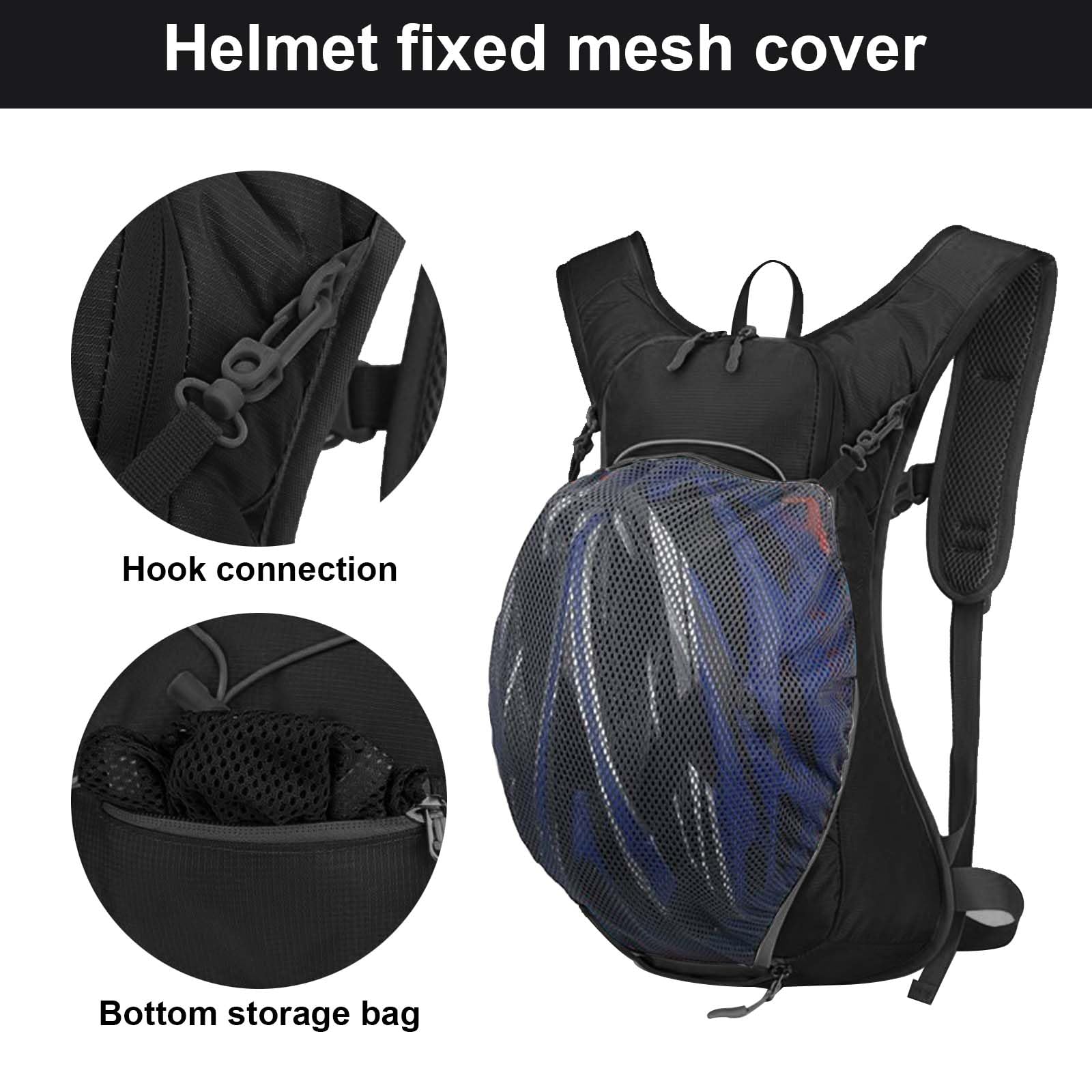 Zimoer 7L Mochila de Ciclismo Ligero Trail Running Pequeña Mochila de Bicicleta con Protector de Lluvia y Funda para Casco Deportes al Aire Libre Ciclismo Camping Distancia Corta Senderismo