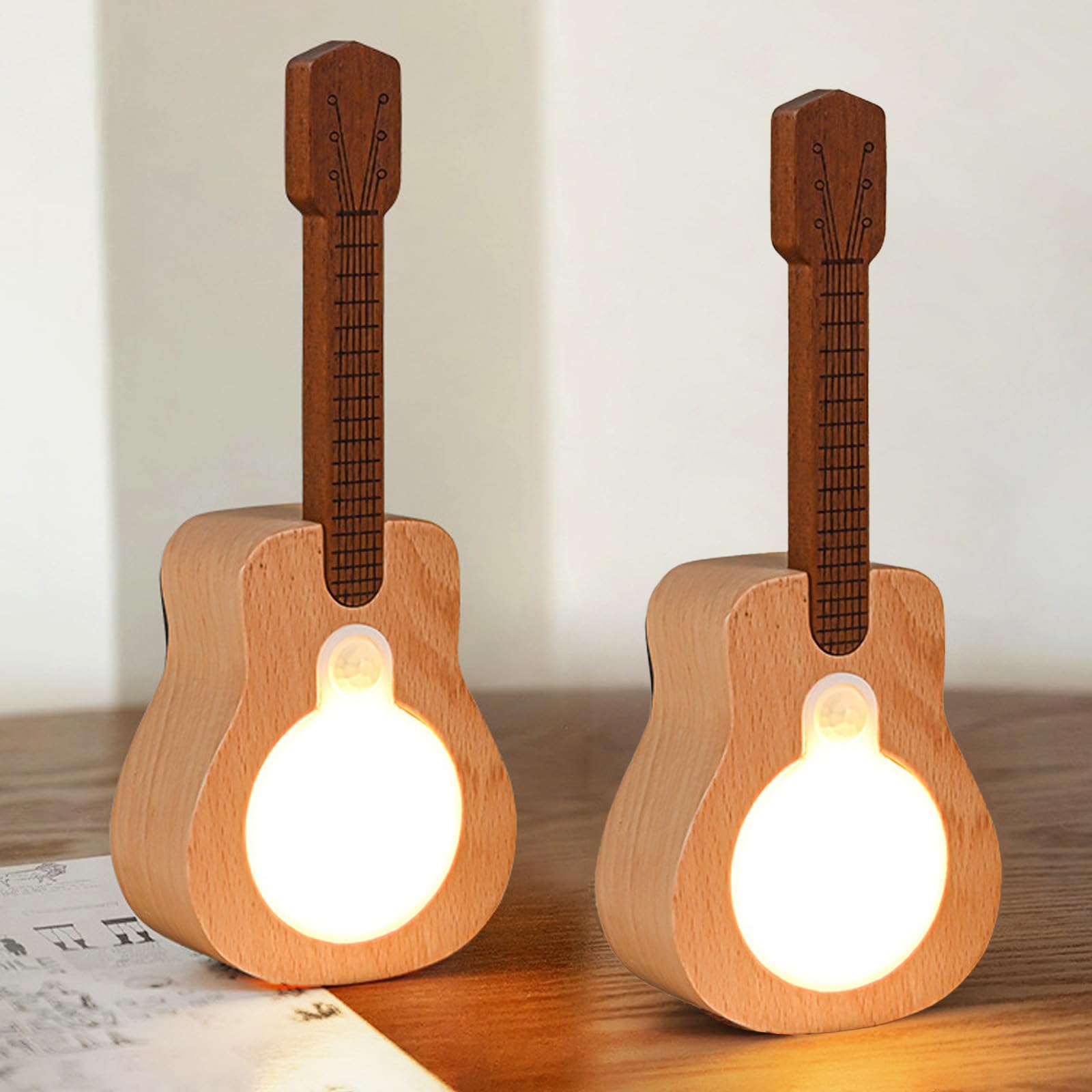 LED madera apliques de pared interior recargable sensor RGB 8