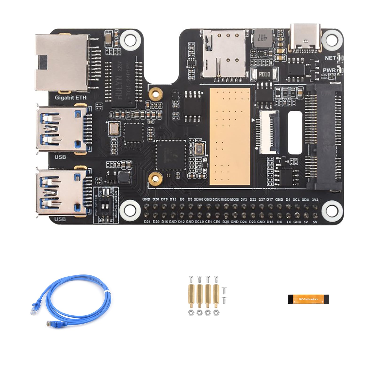 Module Réseau Haute Vitesse Raspberry Pi 5 pour Connexion Mobile 4G - 8