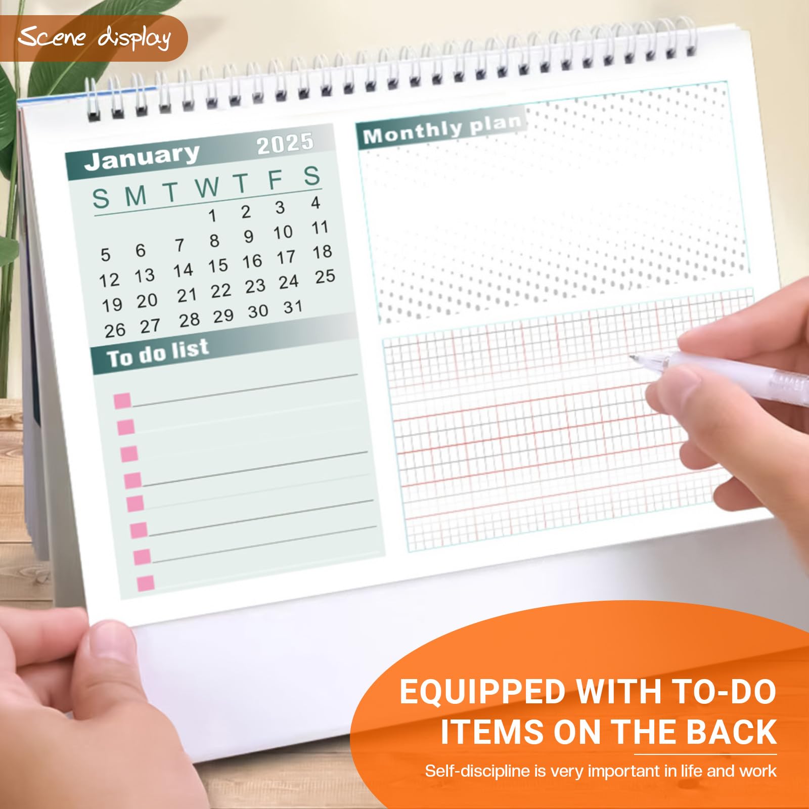 Bailinks 2026-2027 Desktop Standing Calendar, Compact Monthly Desk Calendar with Thick Paper - Image 4