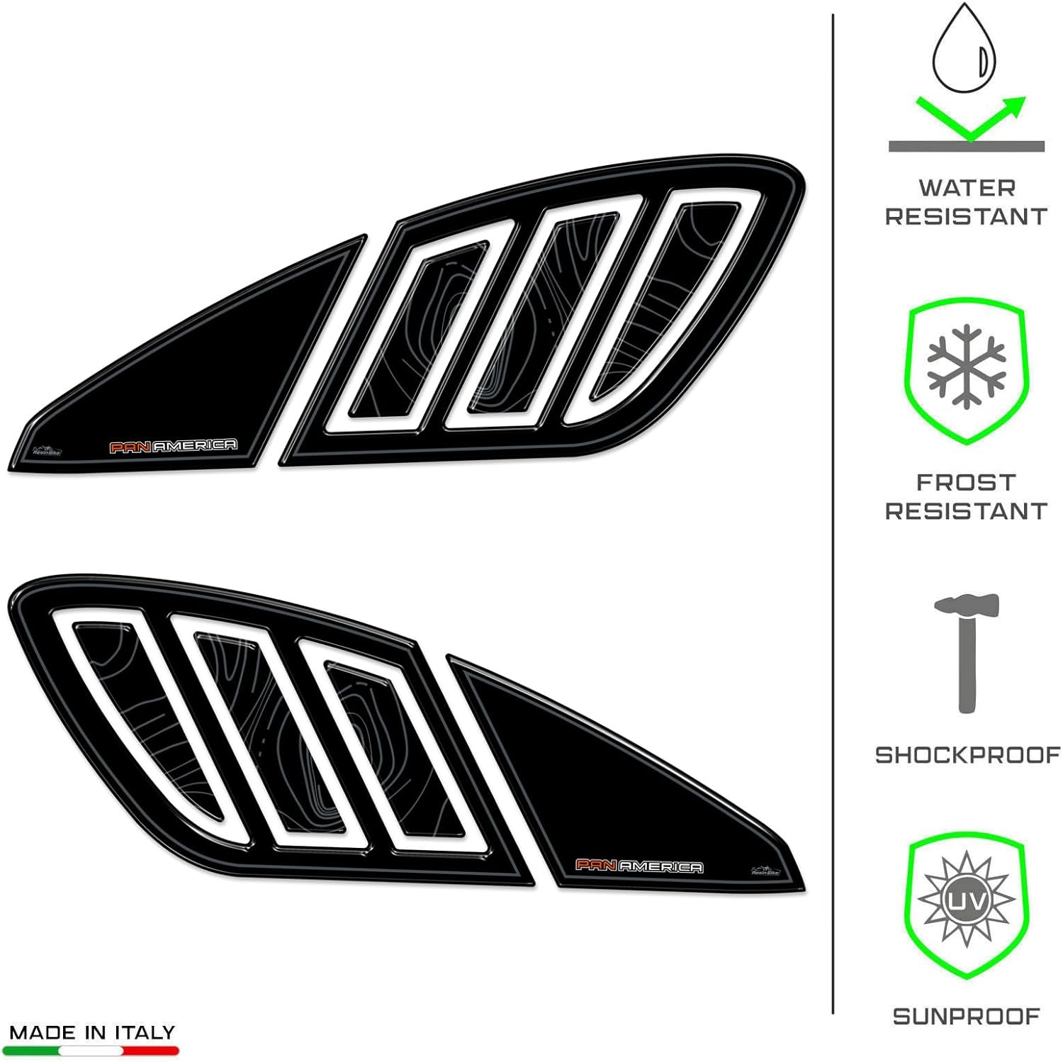 Motorcycle 3D Stickers Compatible with Harley Davidson Pan American 1250 - Special 1250 2020-2025. Tank Side Protections from Impact and Scratches. Resin Stickers - Made in Italy