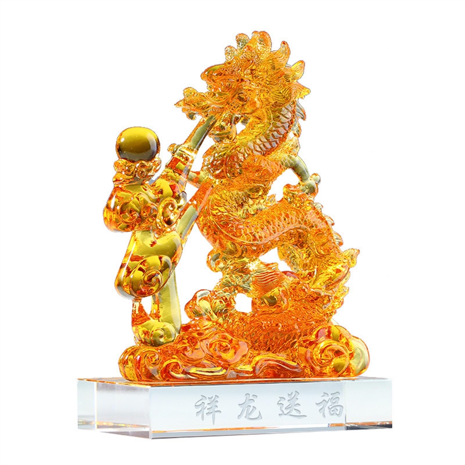 Dekoracja pulpitu Ozdoby Fengshui kolorowe glazury dekoracja smoka statua zodiaku bogactwo figurka biuro salon dekoracja szafki na wino otwarcie prezent statua Rzeźby ozdobne